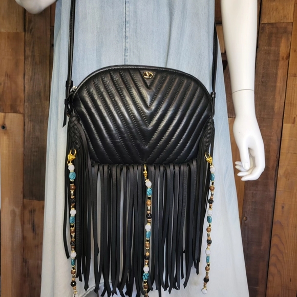 Valentino Garavani Quilted Crossbody Bag  Louis Vuitton fringe revamped upcycled - Picture 2 of 13